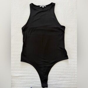 Women's Black High-Neck Stretch Bodysuit